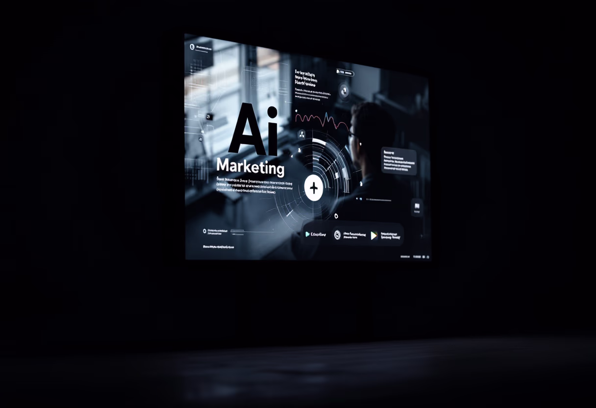 Product strategy presentation on a large screen