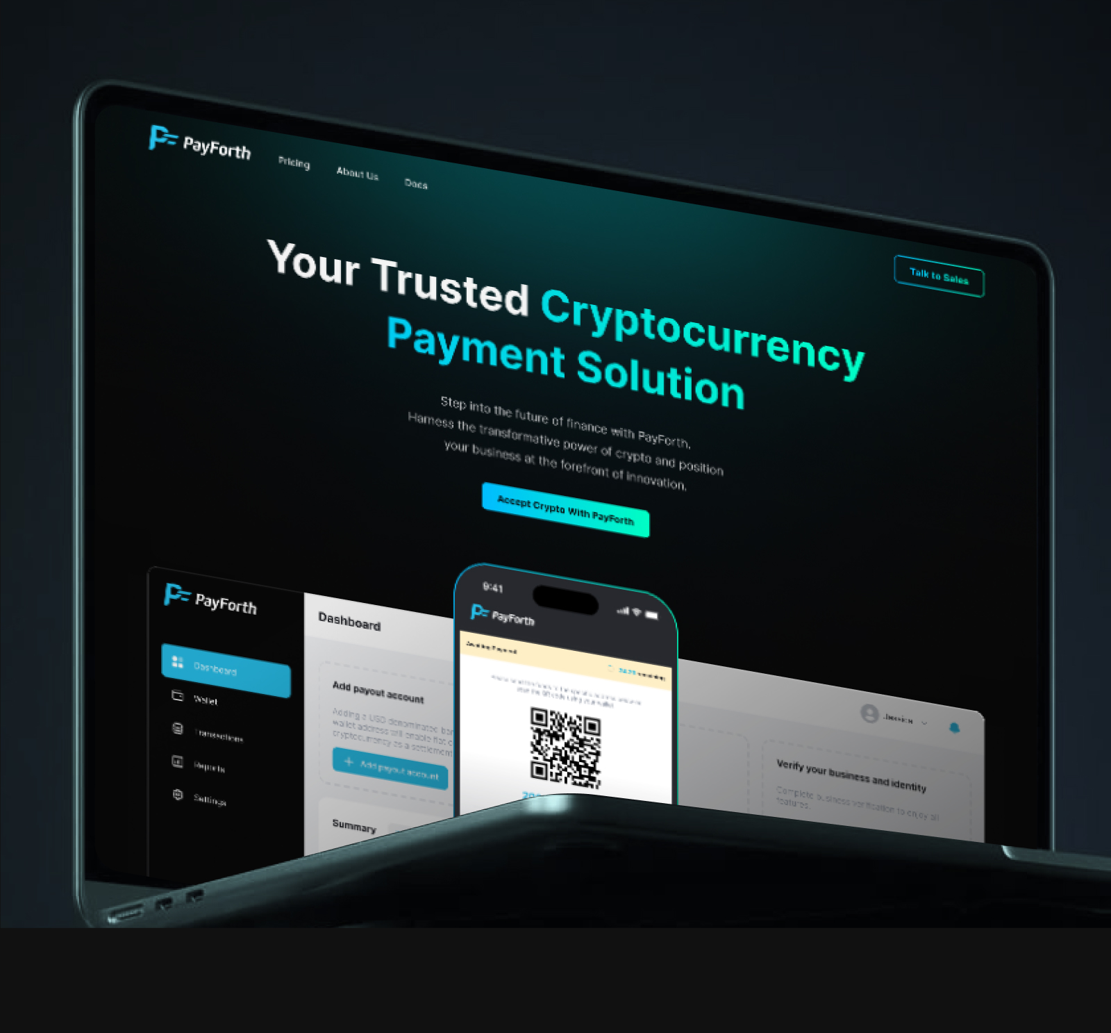 Pay Forth payment product screens